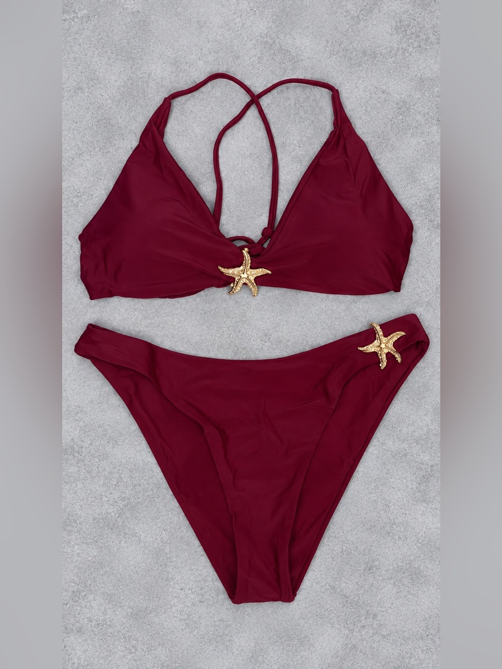 NWT - Zaful Women's Tie Back Padded High Cut Bralette Bikini Set 2 Piece